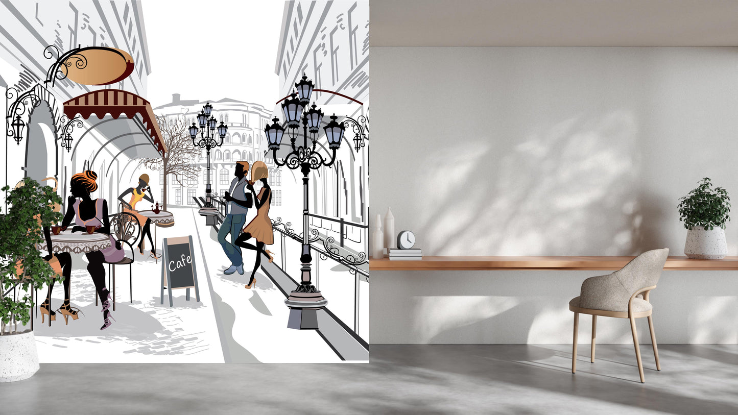 Modern Art Wallpaper for Living Area Interiors