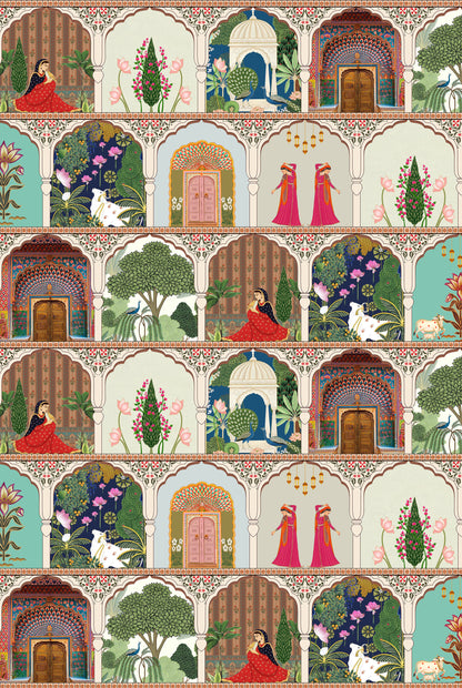 Rajasthani Ethnic Wallpaper for Traditional Cultural Interiors