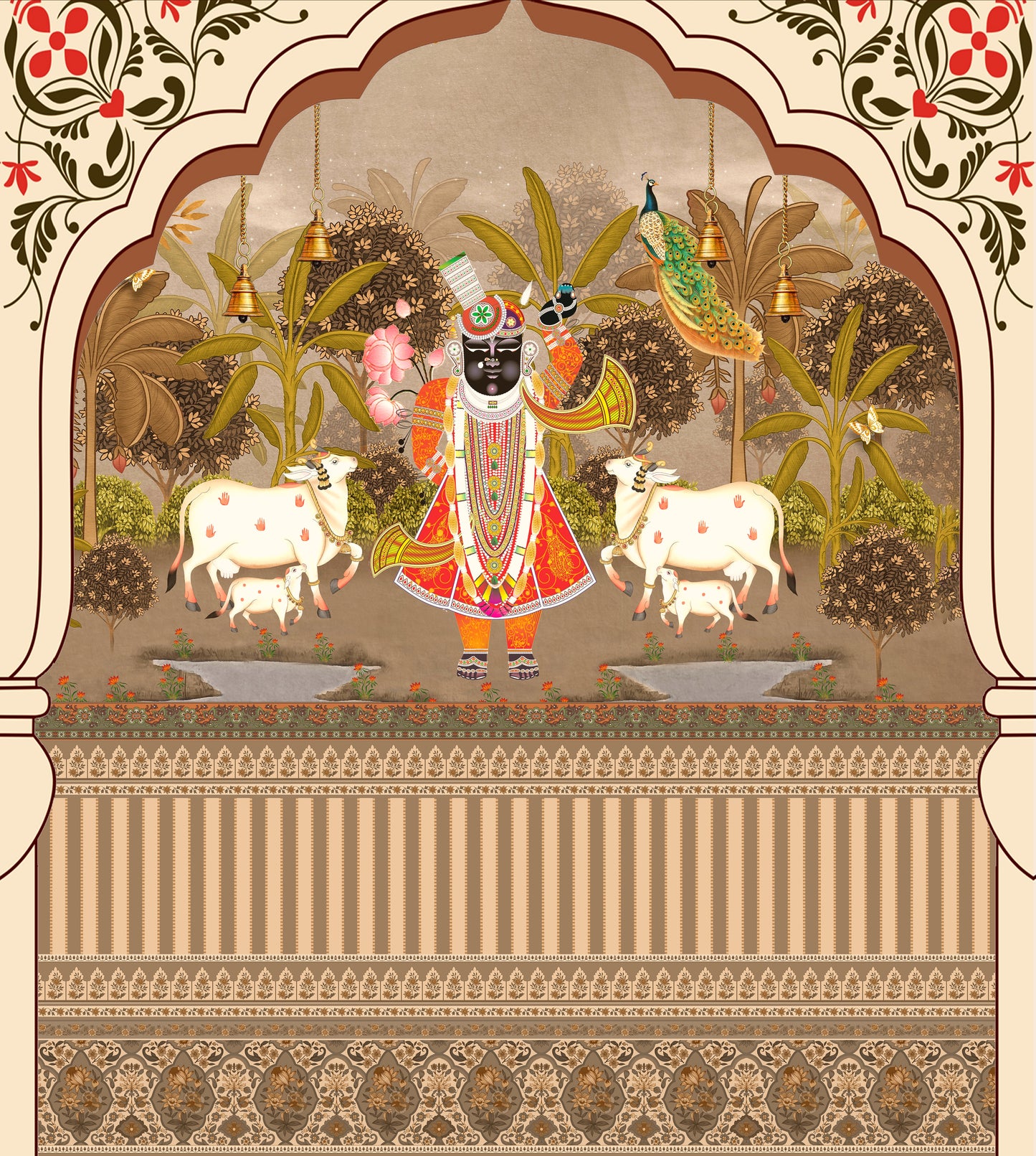 Jaipurian Art Pichwai Wallpaper for Traditional Heritage
