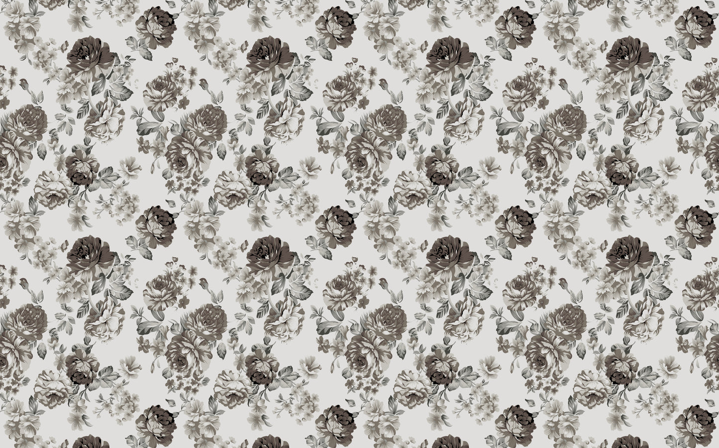 BLACK & WHITE  LILY FLORAL BEDROOM WALLPAPER