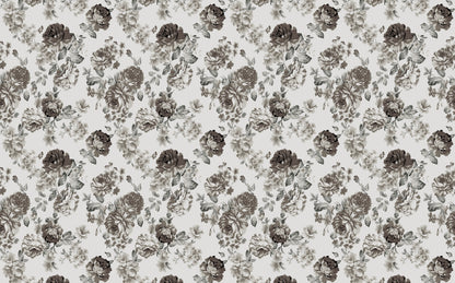 BLACK & WHITE  LILY FLORAL BEDROOM WALLPAPER