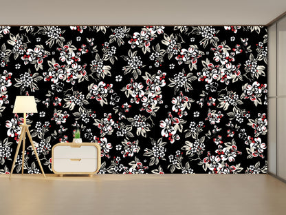 Lily Black White with Pink Stylish Bedroom Wallpaper for Elegant