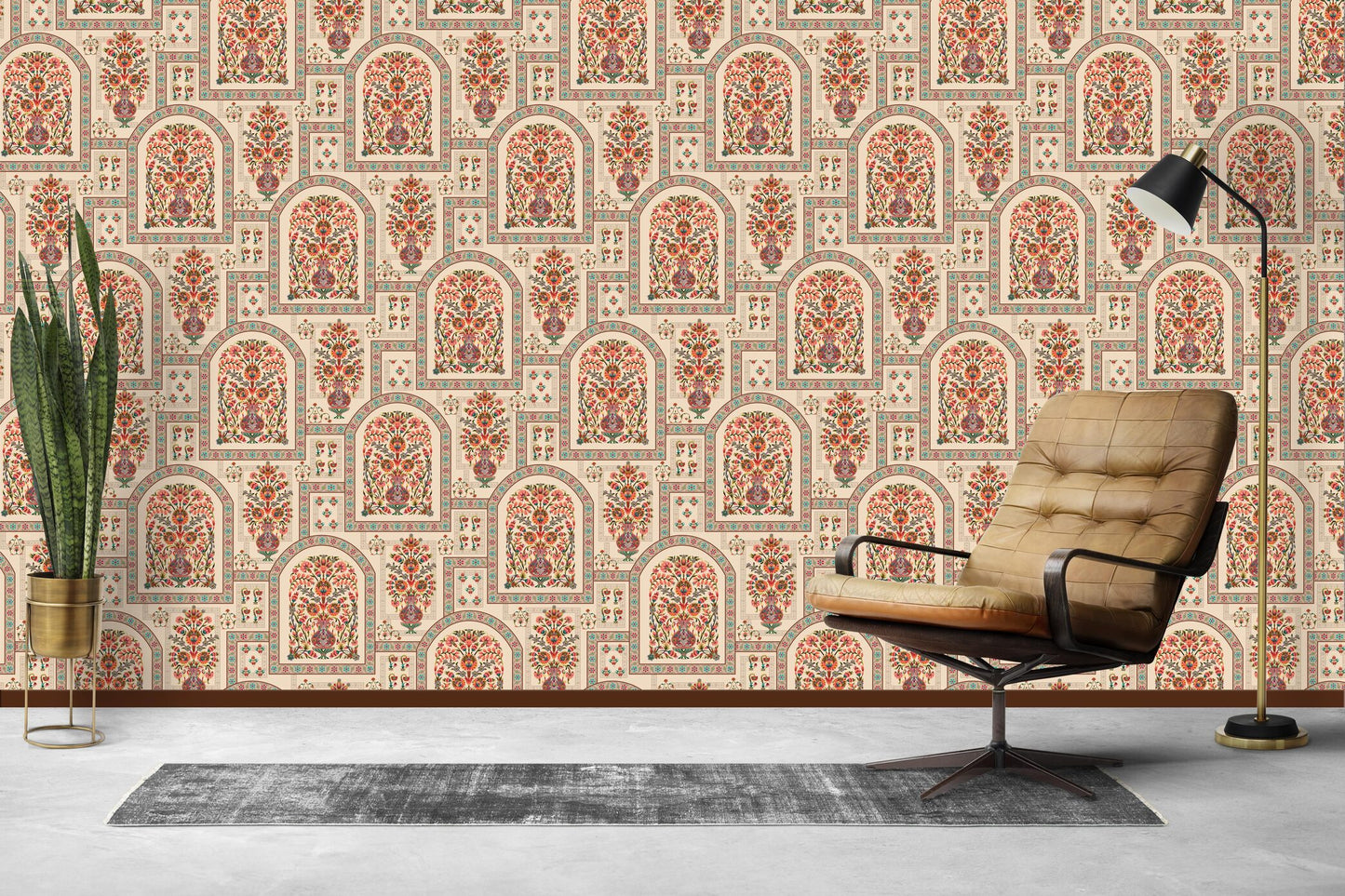 Ethnic Mix-Up with Rajasthani Theme Wallpaper for Cultural Interior Elegance