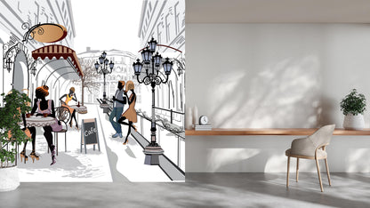 Modern Art Wallpaper for Living Area Interiors