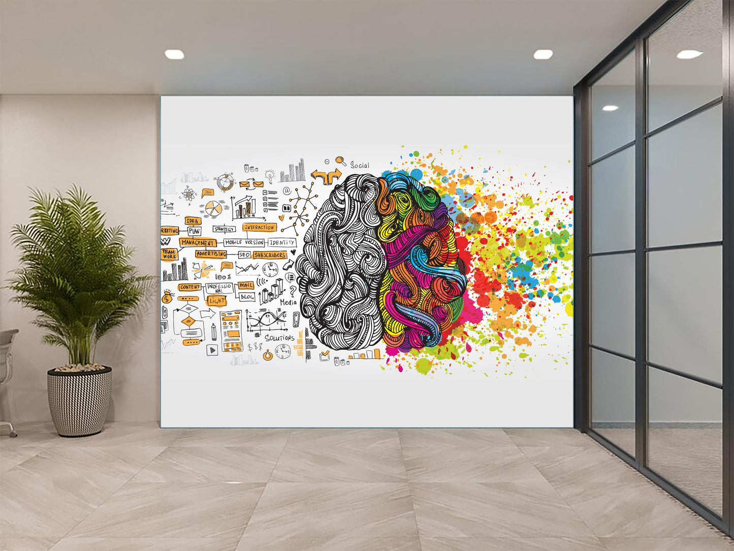 Sharp Thinking Bheja Fry Theme Wallpaper for Creative Interiors
