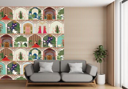 Rajasthani Ethnic Wallpaper for Traditional Cultural Interiors
